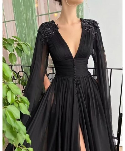 Women's Tulle Prom Dresses with Cape V Neck Lace Applique Ball Gowns Long Slit Formal Evening Dresses with Pockets Lilac $39....