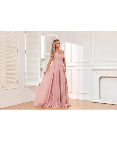 Women's Off Shoulder Bridesmaid Dress with Slit Chiffon Pleated Long Formal Dress Purple $31.89 Dresses