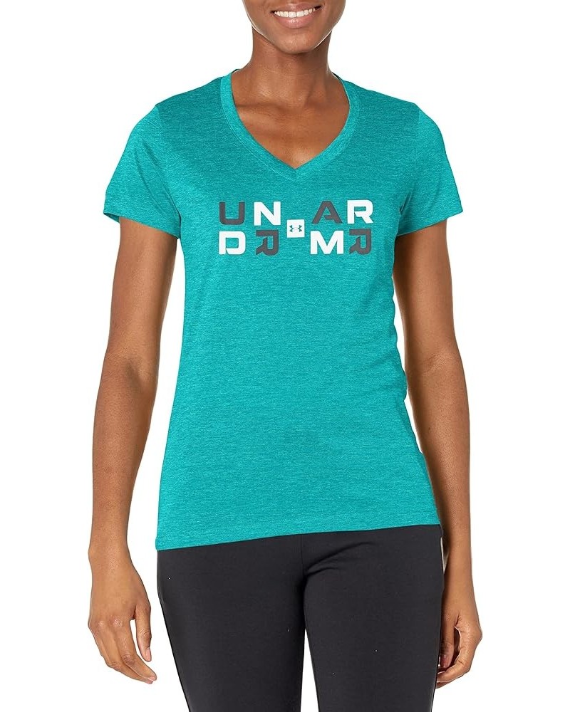 Women's Streaker Forest Short Sleeve (722) Coastal Teal / Birdie Green / Black $10.46 Activewear