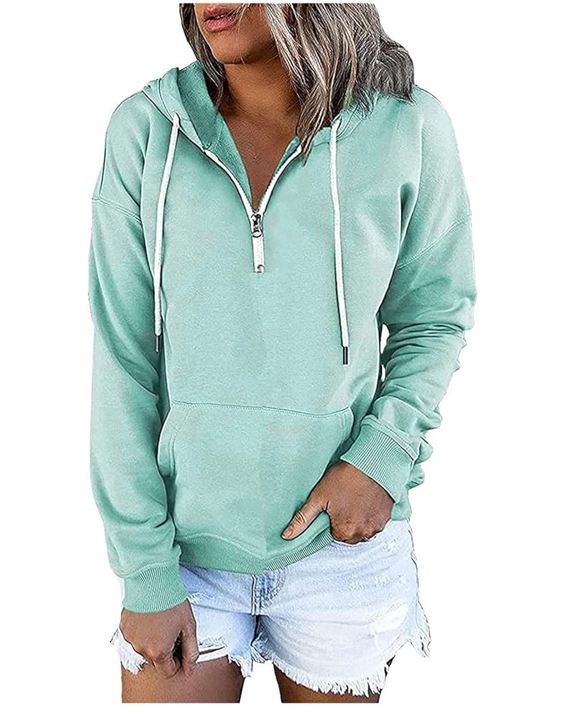 Black Zip Hoodie Women's Fashion Sweatshirt Drawstring Button Pocket Shirt Casual Long Hoodie for Women Zip up Z6-green $7.69...