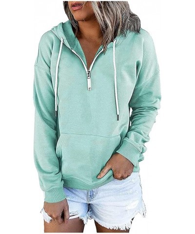 Black Zip Hoodie Women's Fashion Sweatshirt Drawstring Button Pocket Shirt Casual Long Hoodie for Women Zip up Z6-green $7.69...