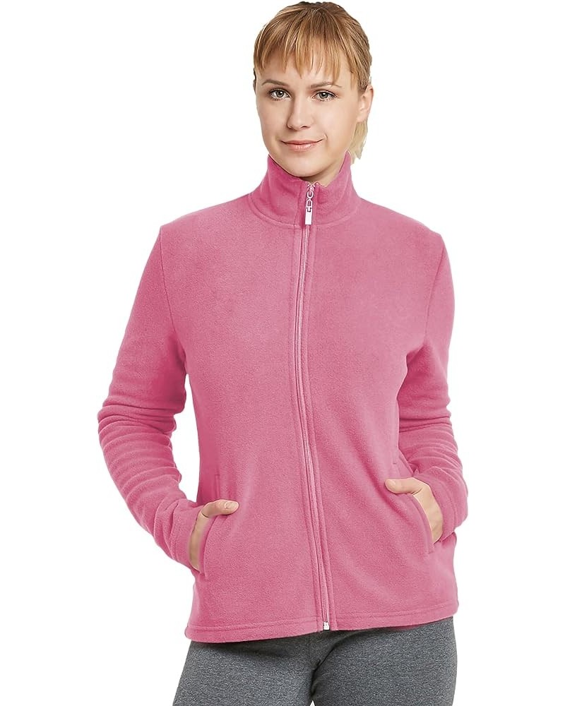 Women's Lightweight Full Zip Soft Polar Fleece Winter Jacket Dusty Rose $11.98 Jackets