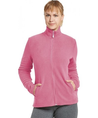 Women's Lightweight Full Zip Soft Polar Fleece Winter Jacket Dusty Rose $11.98 Jackets