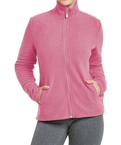 Women's Lightweight Full Zip Soft Polar Fleece Winter Jacket Dusty Rose $11.98 Jackets