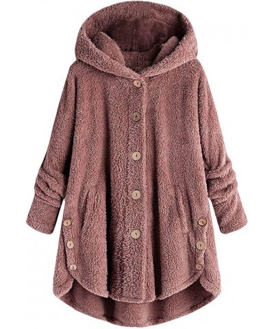 Winter Warm Sherpa Lined Coats Jackets for Women Plus Size Hooded Fleece Cardigan Pockets Button Down Fuzzy Sweater Sherpa Ja...