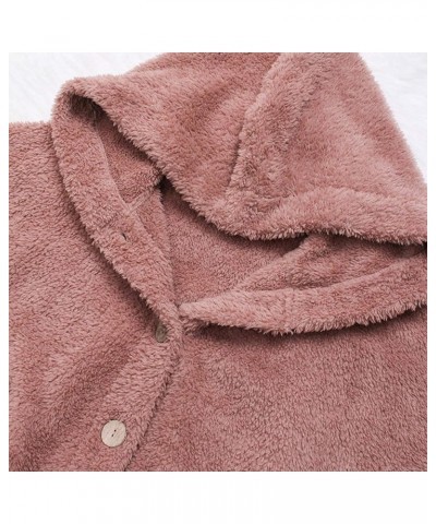 Winter Warm Sherpa Lined Coats Jackets for Women Plus Size Hooded Fleece Cardigan Pockets Button Down Fuzzy Sweater Sherpa Ja...