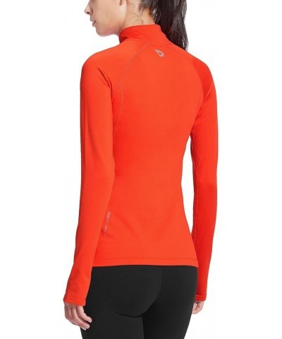 Women's Thermal Fleece Pullover Tops Half Zip Thumbholes Winter Long Sleeve Running Jacket Cold Weather A06-coral X-Large $21...