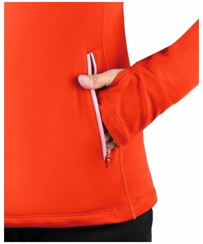 Women's Thermal Fleece Pullover Tops Half Zip Thumbholes Winter Long Sleeve Running Jacket Cold Weather A06-coral X-Large $21...