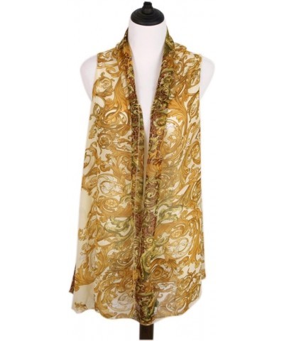 Multi Use Floral Leopard Chiffon Kimono Scarf Vest Beach Cover Up Yellow $7.75 Swimsuits