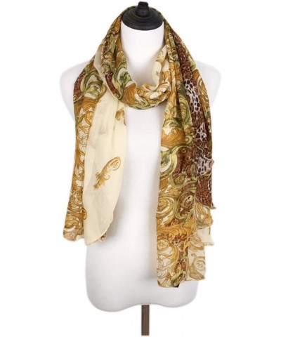 Multi Use Floral Leopard Chiffon Kimono Scarf Vest Beach Cover Up Yellow $7.75 Swimsuits