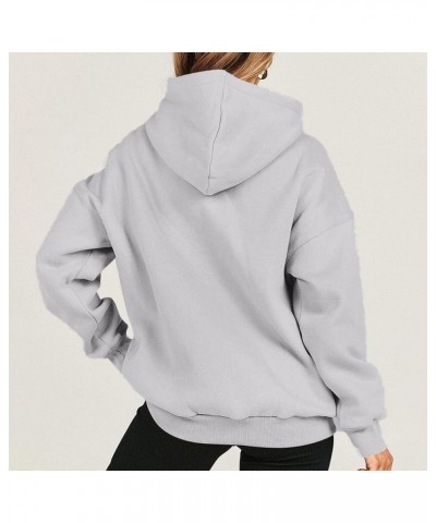 Women Oversized Long Sleeve Hoodies Solid Color Drawstraing Hooded Pullover 2023 Fall Fashion Sweatshirts 02 Gray $8.24 Hoodi...