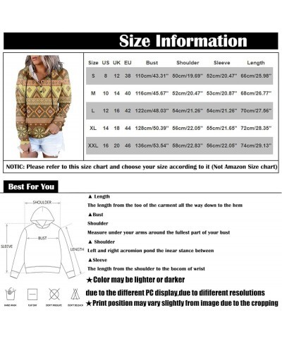 Women's Fall Casual Western Aztec Print Long Sleeve Drawstring Hoodies Half Zip Sweatshirt Button Down Pullover Tops 23-purpl...