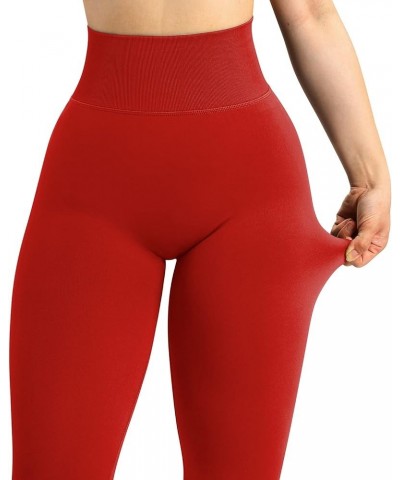 Women Seamless Butt Lifting Leggings High Waisted Tummy Control Workout Yoga Pants Fiery Red $13.72 Activewear