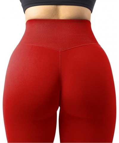 Women Seamless Butt Lifting Leggings High Waisted Tummy Control Workout Yoga Pants Fiery Red $13.72 Activewear