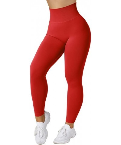 Women Seamless Butt Lifting Leggings High Waisted Tummy Control Workout Yoga Pants Fiery Red $13.72 Activewear