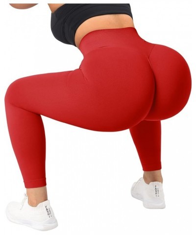 Women Seamless Butt Lifting Leggings High Waisted Tummy Control Workout Yoga Pants Fiery Red $13.72 Activewear