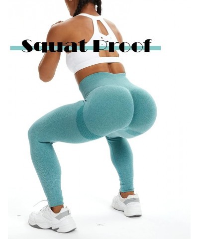 Women High Waisted Seamless Leggings Smile Contour Workout Gym Yoga Pants Tights C Booty Smile Darkgreen $12.99 Leggings