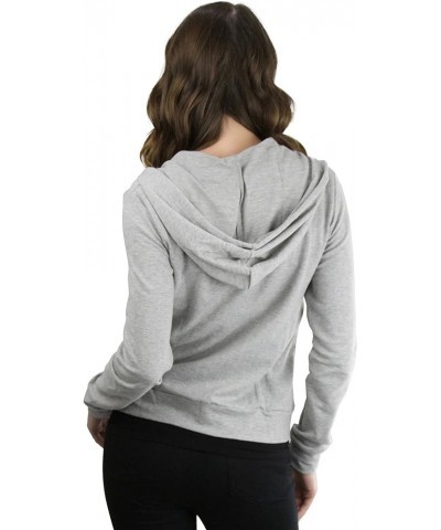 Women's Long Sleeve Full Zip-Up Kangaroo Pocket Hoodie Heather Grey $10.98 Hoodies & Sweatshirts