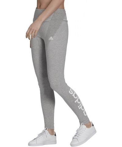 Women's Loungewear Essentials High-Waisted Logo Leggings Medium Grey Heather/White $20.33 Activewear