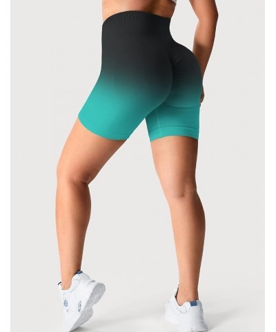 Women Seamless Scrunch Workout Shorts High Waisted Booty Lifting Gym Yoga Shorts 1 Ombre Teal $8.47 Activewear