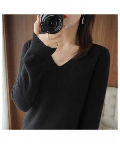 Cashmere Sweaters for Women,100% Cashmere Long Sleeve Crew Neck Lightweight Soft Knitted Pullover Knitted Jumpers 3-black $10...