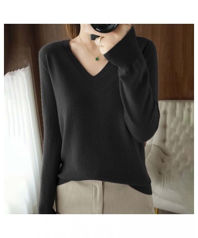 Cashmere Sweaters for Women,100% Cashmere Long Sleeve Crew Neck Lightweight Soft Knitted Pullover Knitted Jumpers 3-black $10...