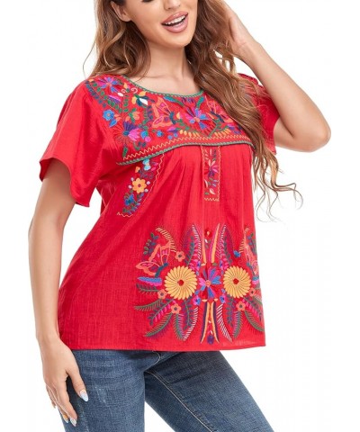 Women's Mexican Peasant Blouse Cotton Tops White Shirt 920r $19.79 Tops