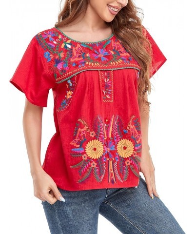 Women's Mexican Peasant Blouse Cotton Tops White Shirt 920r $19.79 Tops