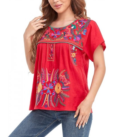 Women's Mexican Peasant Blouse Cotton Tops White Shirt 920r $19.79 Tops