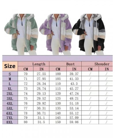 Womens Contrasting Lamb Wool Padded Coat, Winter Windproof Fuzzy Fleece Jacket Hooded Green $20.57 Jackets