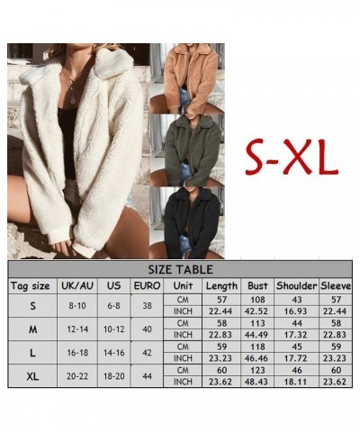 Women Thick Warm Teddy Bear Pocket Fleece Jacket Coat Zip Up Outwear Overcoat Winter Soft Fur Jacket Plush Coat Brown $8.85 C...