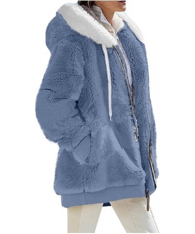 Wool Cotton Coats Winter Coats For Women Wool Fur Coats Lightweight Fashion Warm Trendy Hoodies 04-light Blue $9.96 Coats