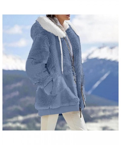 Wool Cotton Coats Winter Coats For Women Wool Fur Coats Lightweight Fashion Warm Trendy Hoodies 04-light Blue $9.96 Coats