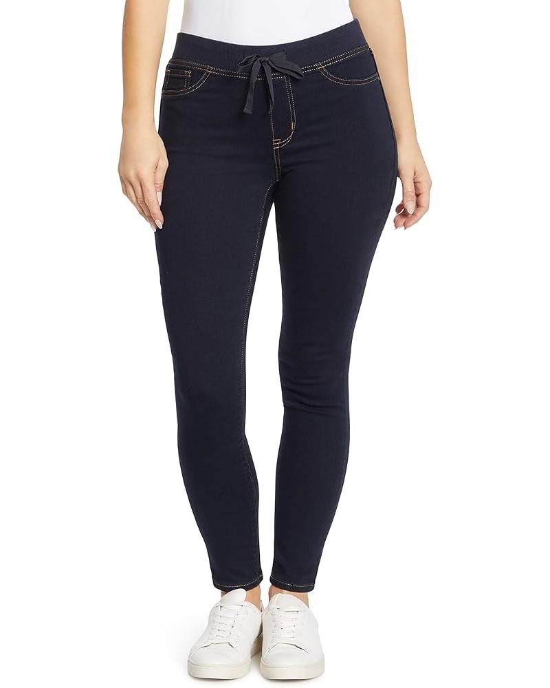 Women's Dorm Pull on Tie Detail Knit Denim Jegging Navy Rinse-legging $11.99 Jeans