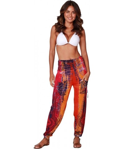 Harem Pants for Women Hippie Bohemian Casual Gypsy Pants, Ideal Yoga Pant - Baggy Boho Harem Pants Orange/Pink Tie Dye $11.85...