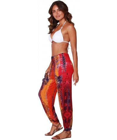 Harem Pants for Women Hippie Bohemian Casual Gypsy Pants, Ideal Yoga Pant - Baggy Boho Harem Pants Orange/Pink Tie Dye $11.85...