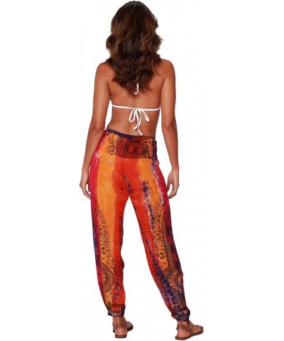 Harem Pants for Women Hippie Bohemian Casual Gypsy Pants, Ideal Yoga Pant - Baggy Boho Harem Pants Orange/Pink Tie Dye $11.85...