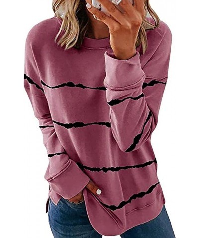 Womens Long Sleeve Tops Spring Shirts for Women 2024 Trendy Graphic Tees Business Casual Ladies Crew Neck Blouses Holiday Out...