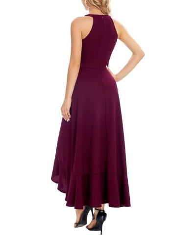 Womens Halter Split Hem Party Dress Elegant Long Formal Prom Dress Cocktail Wedding Guest Maxi Dresses A-burgundy $24.43 Dresses