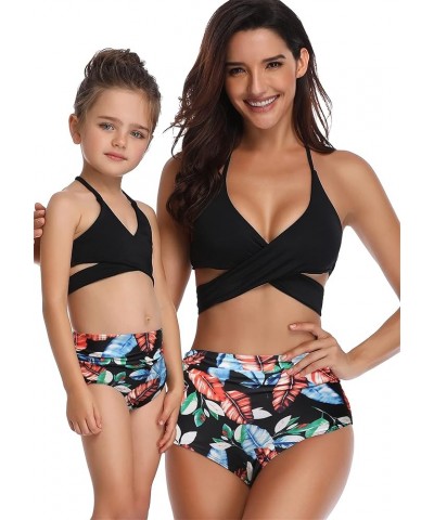 Summer Cute Baby Girls Bikini Set Family Matching Swimwear Mommy and Me Swimsuit Blue Floral $11.72 Swimsuits