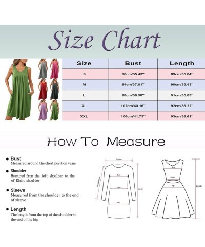 Sundresses for Women 2024 Trendy Sleeveless Vest Dress Casual Loose Ruched Solid Color Tank Mini Dress with Pocket Green Ss02...