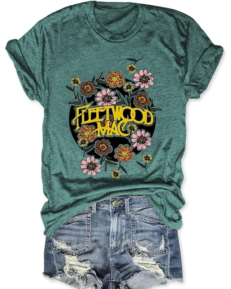 Women Rock Band T Shirts Vintage Rock Country Music Shirt Concert Outfit Casual Short Sleeve Tops A-green1 $10.39 T-Shirts