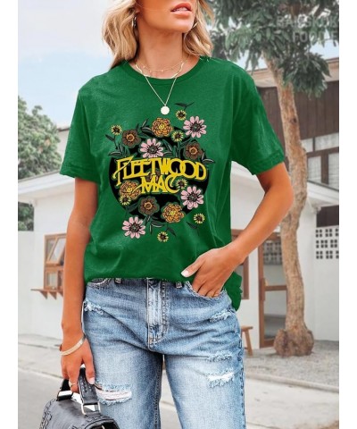 Women Rock Band T Shirts Vintage Rock Country Music Shirt Concert Outfit Casual Short Sleeve Tops A-green1 $10.39 T-Shirts