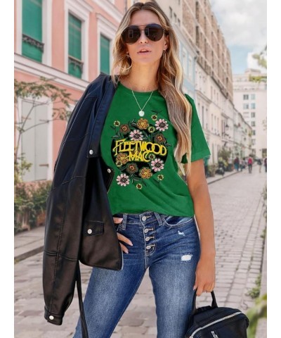 Women Rock Band T Shirts Vintage Rock Country Music Shirt Concert Outfit Casual Short Sleeve Tops A-green1 $10.39 T-Shirts