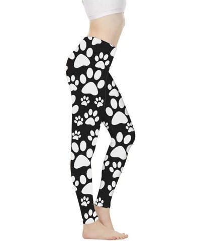 Christmas Leggings for Women High Waisted Yoga Leggings Plus Size Paw-black $14.24 Leggings