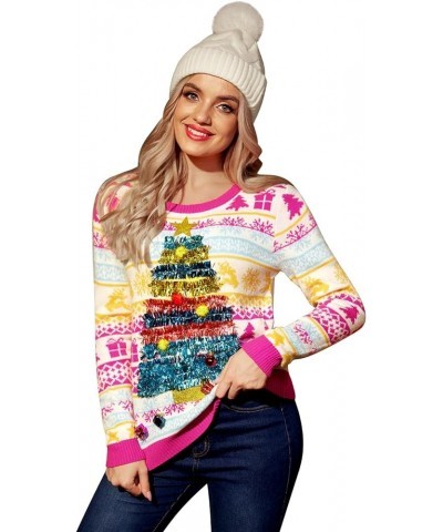 Womens Christmas Cardigan Winter Ugly Sweater Christmas Tree $17.86 Sweaters