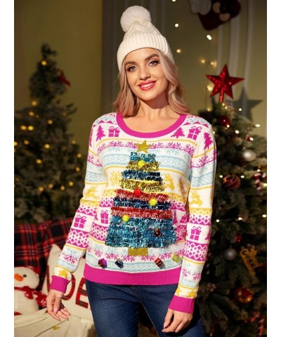 Womens Christmas Cardigan Winter Ugly Sweater Christmas Tree $17.86 Sweaters