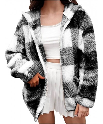 Fall Jackets for Women 2023 Plaid Shacket Flannel Cute Jackets Long Sleeve Fall Outfits Women Trendy Winter Coat 2023 Black F...