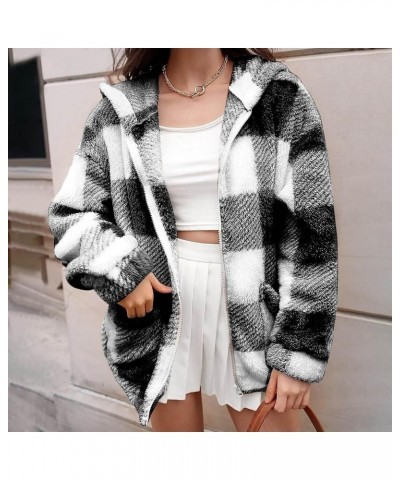 Fall Jackets for Women 2023 Plaid Shacket Flannel Cute Jackets Long Sleeve Fall Outfits Women Trendy Winter Coat 2023 Black F...