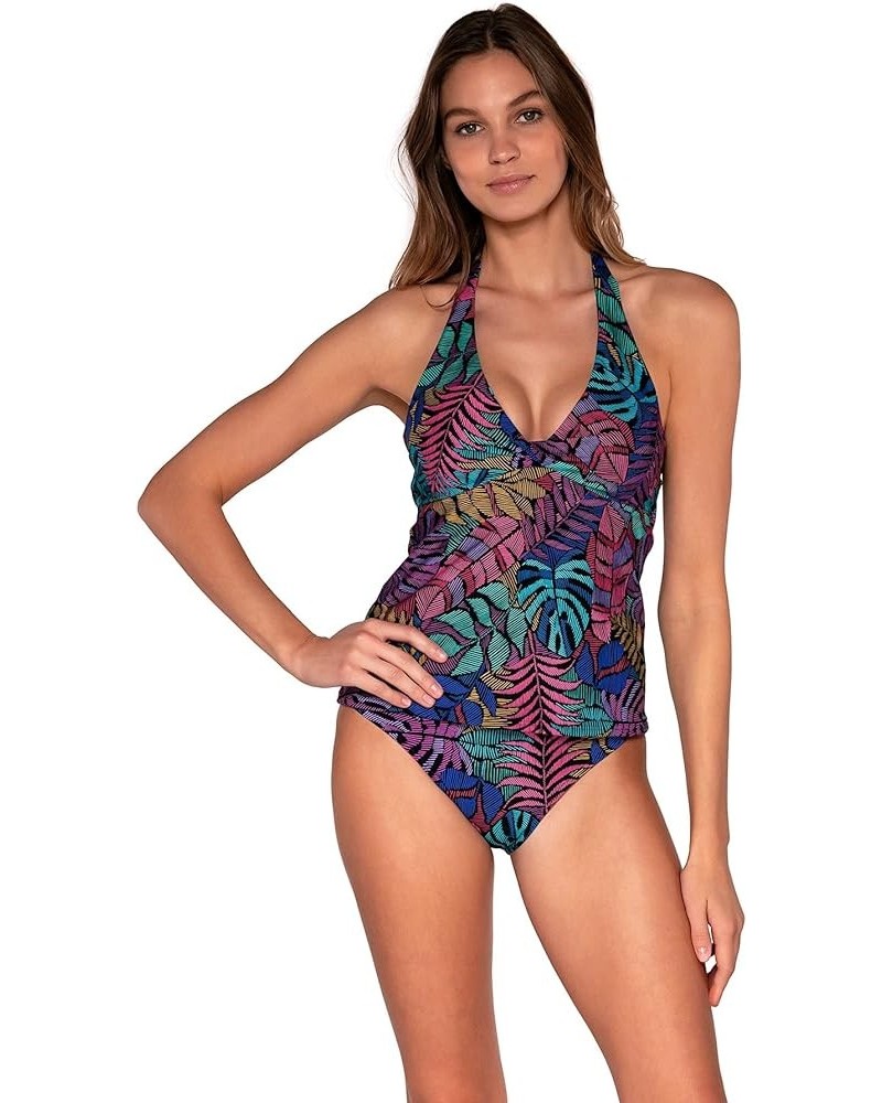 Heidi Tankini Women's Swimsuit Top with Underwire & Removable Cups Panama Palms $49.40 Swimsuits